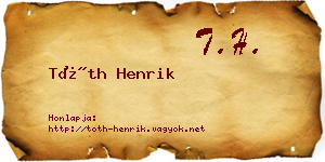 Tóth Henrik névjegykártya